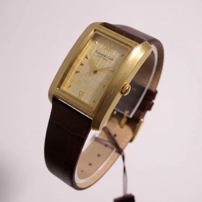 Reloj Mujer KENNETH COLE New York KC2140 Correa Cuero Dorado y Marrón-Nuevo con Etiqueta Foto 1 de 4