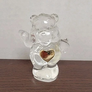 T.C.F.C. 24% BLEIKRISTALL BÄR BRIEFBESCHWERER klar mit Goldherz 1990 - Bild 1 von 12