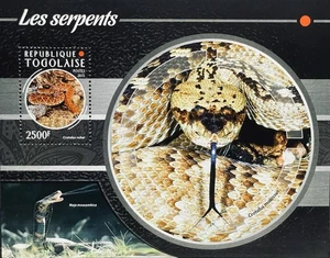 TOGO SNAKES STAMPS SOUVENIR SHEET MNH 2015 REPTILE WILDLIFE FAUNA SNAKE - Picture 1 of 1