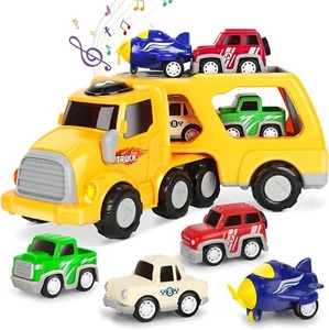 Aoskie 5-in-1 Autotransporter Spielzeug Set für Jungen & Mädchen, Alter 2-5, pädagogisch - Bild 1 von 5