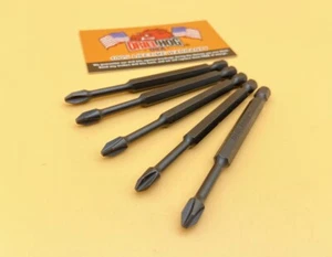 Drill Hog® #2 Phillips Impact Driver Bits #2 x 3-1/2" Long #2 Insert Bit 5 Pcs - Picture 1 of 5