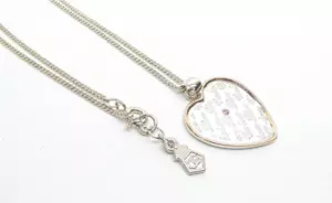Clogau Silver & 9ct Rose Gold Calon Lan Pink Sapphire Heart Pendant & 18" Chain - Picture 1 of 6
