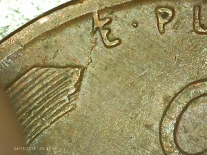 1953P Lincoln Wheat Penny EXTRA E Die Crack & Lamination Errors Obverse Reverse - Picture 1 of 17