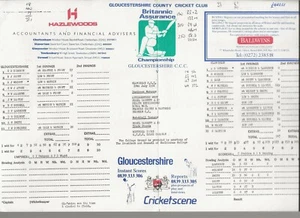Cricket - Gloucestershire v Glamorgan - Championship Scorecard 19-22 July 1991 - Picture 1 of 1