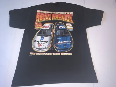 Vtg Nascar Kevin Harvick 2001 Rookie of the Year T-Shirt L Goodwrench Busch - Image 1 of 4