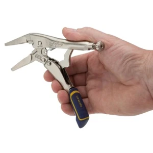 Irwin IRHT82583 PLIER LOCK LONG NOSE STEEL 6IN Blue/Yellow - Picture 1 of 6