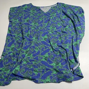 Vestido Lilly Pulitzer Talla XS Stefani Caftán Túnica Cubrir Azul Verde Elefante - Imagen 1 de 12