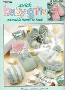 Quick Baby Gifts Knit Adorable Items Booties Bonnet Cap Ball Toy Mittens Rattle - Picture 1 of 2