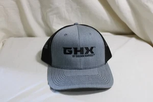GHX by Golden Harvest Embroidered Mesh Trucker Hat/Cap, Gray & Black, NEW - Picture 1 of 2