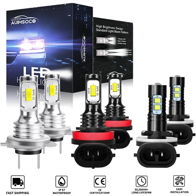 For Hyundai Elantra 2013-2018 Combo 6X LED Headlight Hi Lo Beam Fog Light Bulbs - Image 1 of 4