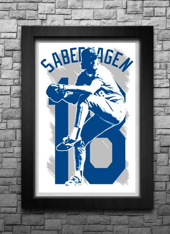 BRET SABERHAGEN art print/poster KANSAS CITY ROYALS FREE S&H! JERSEY Cover