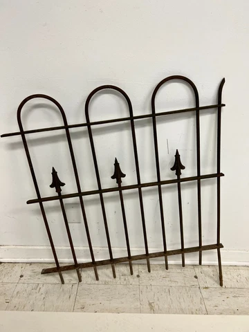 Vintage Iron Fence Section garden gate metal archictectural salvage farmhouse 4 Cover