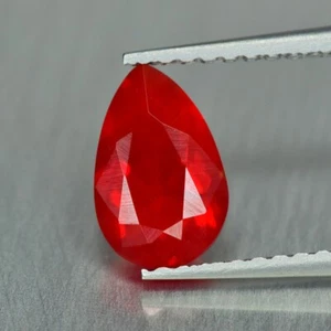 Superbe Opale de feu du Mexique, taille poire/0,60 carats (vidéo disponible) - Picture 1 of 1