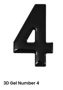 Número de gel 3D Black Domed Resin Letter 50mm x 79mm Hágalo usted mismo Registro UK REG | no4 - Imagen 1 de 3