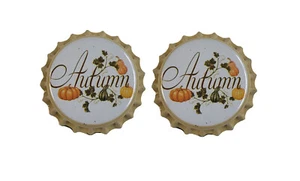 Tapas de botella de cerveza - jardín de calabazas otoño de Acción de Gracias - 1 par - Imagen 1 de 2