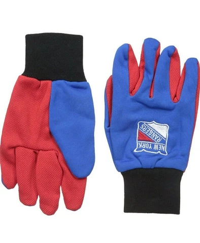 NHL New York Rangers Colored Palm Utility Gloves Blue w/ Red Palm by FOCO Cover