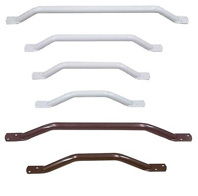White Grab Rail Handle Bar Indoor / Outdoor Powder Coated Screw Fixings Included • 7.55€