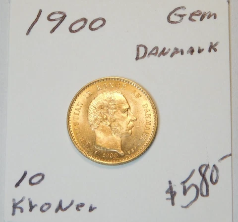 1900 DENMARK 10 KRONER GOLD ULTRA GEM BU!!!!!!!!!!!!!!!!!!!!!! - LOWEST EBAY! ⭐⭐ Cover