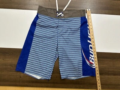 Traje de baño Bud Light para hombre S azul tabla de cerveza pantalones cortos cordón Foto 1 de 4