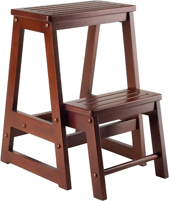 Beech Wood Double Step Stool, Antique Walnut (94022) - Image 1 of 4