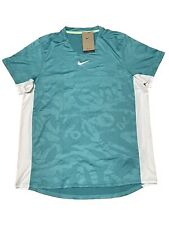 Nike Court Dri Fit Advantage Men’s Size L Tennis Shirt Printed Teal DX5538-392