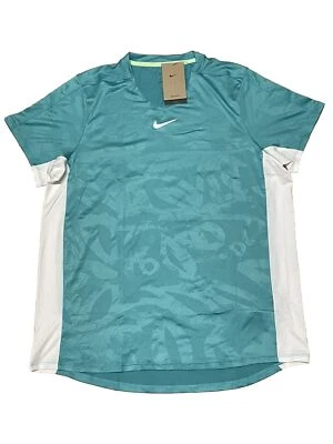 Nike Court Dri-FIT Advantage Printed Tennis Shirt Teal DX5538-392 Size Large - Image 1 of 3