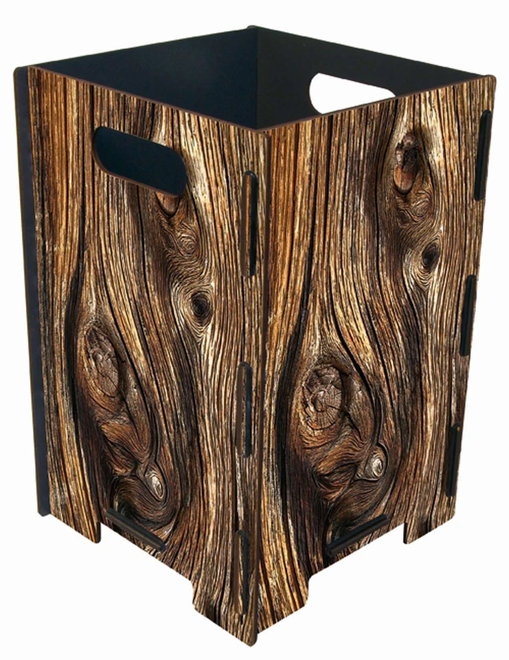 Werkhaus Papierkorb Holzmaserung Braun Abfallkorb Mülleimer (ohne Inhalt) - Bild 1 von 1