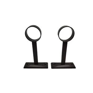 Vintage massive Metall schwarze Decken Wandhalterung pr. von runder Gardinenstangenhalterung. - Bild 1 von 2