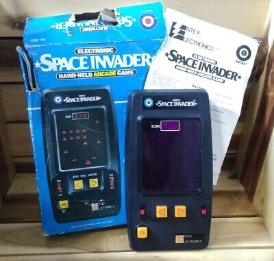 Entex Space Invader Electronic Hand-Held Arcade Game-1980-W/Box and Instructions