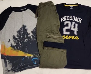 Gymboree Boy's Fall Winter Outfit Size 8 Shirts Lined Active Pants 3 Pieces - Picture 1 of 16
