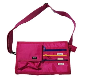 Mundi Pink Small Nylon Canvas Pocket Cargo Travel Satchel Crossbody Purse - Picture 1 of 16