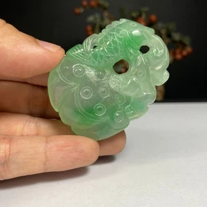 55GR echte natürliche hohe eisgrüne Jade Jadeit Anhänger & Halsketten - Bild 1 von 12