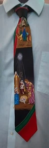 Nativity Neck Tie by Holidays All Silk Baby Jesus Mary Joseph 3 Wise Men - Picture 1 of 8