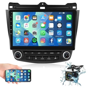Car Radio WiFi GPS Navi 10.1" Android 12 Stereo + Cam For Honda Accord 2003-2007 - Picture 1 of 12
