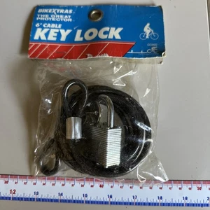 BikeXtras The Great Protector 6' Cable Key Lock NEW Bicycle Bike Padlock 1990 - Picture 1 of 3