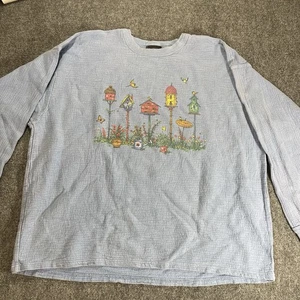 Vintage Tompkins Avenue Vogelhaus Blumen Garten Sweatshirt Damen 3xl Hergestellt in den USA - Bild 1 von 16