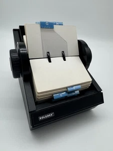 Rolodex Model 5350 Black Metal Rotary File W/ Blank Cards & Dividers - Picture 1 of 6