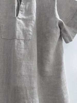 Madewell Dress 100% Linen Collared Short Sleeve V Neck Casual Boho Summer XXS - Image 1 of 4