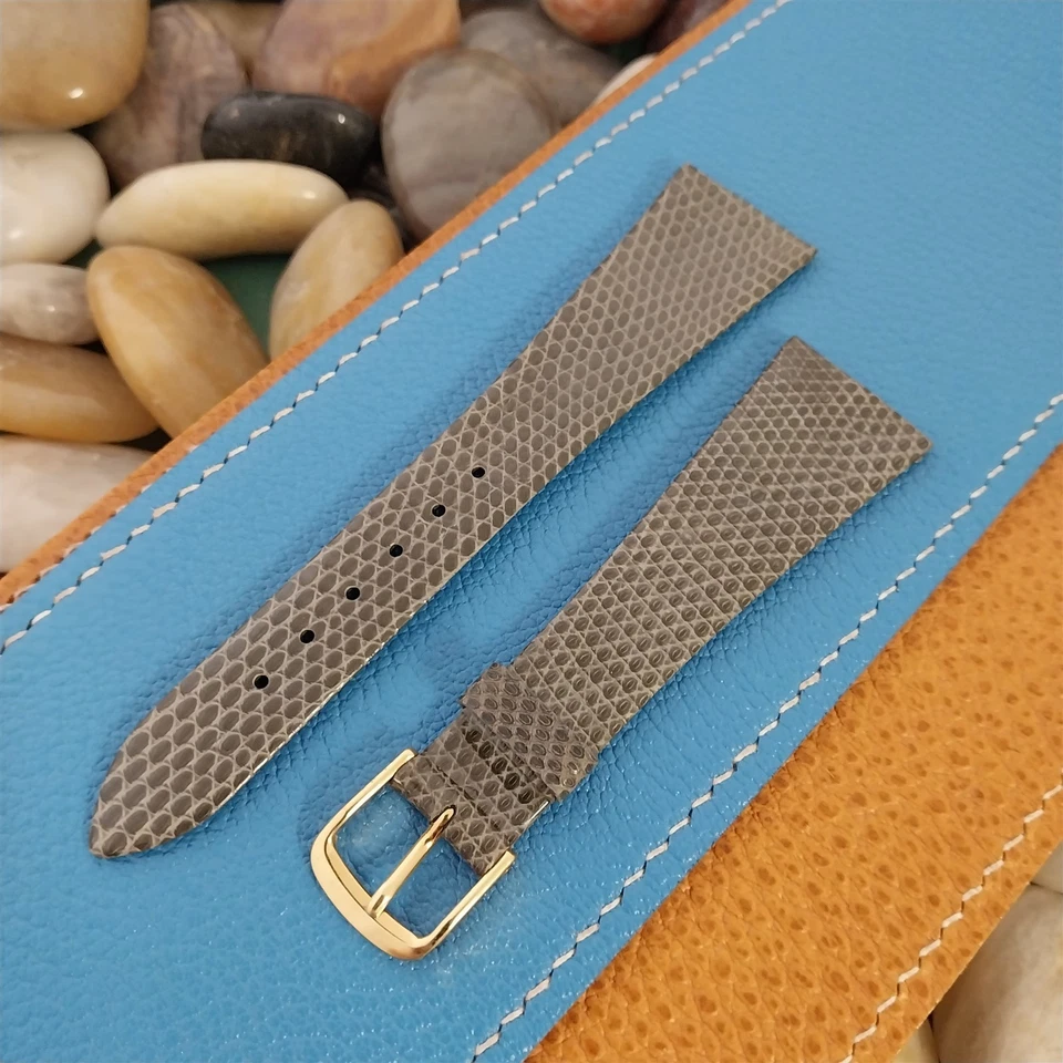 Correa de reloj Speidel vintage de 22 mm gris cónico lagarto sin usar nos clásica de los años 80 Foto 1 de 4