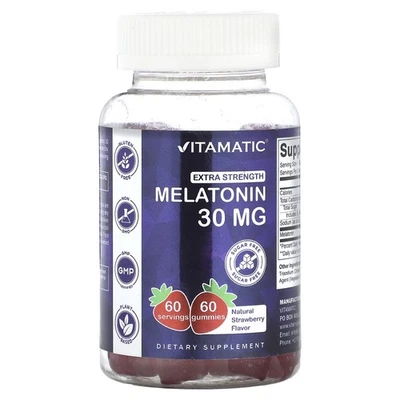 Melatonin Gummies, Natural Strawberry, 30 mg, 60 Gummies - Image 1 of 2