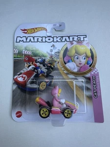 NEW Mattel GRN13 Hot Wheels 1:64 Mario Kart CAT PEACH Standard Kart *NIB* - Picture 1 of 6