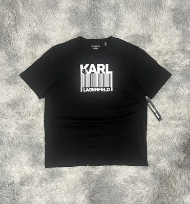 Brand New KARL LAGERFELD Black Men's T-Shirt Logo Print NWT Size XL - Image 1 of 4