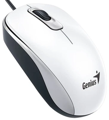 Genius DX-110 PC Mouse, PC/Mac, 2 Ways, White, 31010116102 - Image 1 of 4