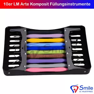 Zahn füllung Spatel instrumente 10er Komposit LM Arte Silikongriff + Kassette - Bild 1 von 4