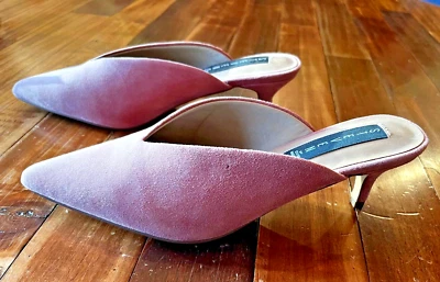 New Steven by Steve Madden Ainsley Pink suede pointy toe mules 8.5 - Image 1 of 4