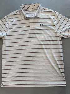 Under Armour Golf Polo Shirt Mens XL White Loose Fit Active Tennis Collar Knit - Picture 1 of 4