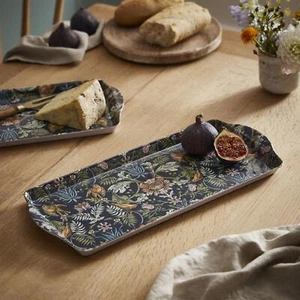 Tray - Small Ulster Weavers Finch & Flower Melamine Navy - Picture 1 of 3