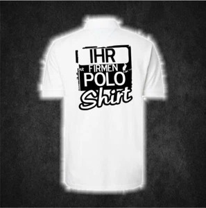 Firmen Polo Shirt weiß Druck Wunsch Text Aufdruck Arzt Praxis Verein bedruckt - Bild 1 von 2