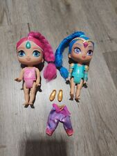 Nickelodeon Shimmer & Shine Genies 5" dolls Figures Lot Of 2 pink blue girls 