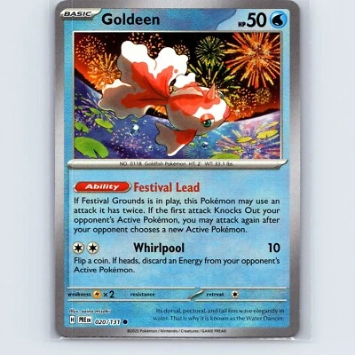 Pokemon TCG: SV Prismatic Evolutions Goldeen 020/131 Master Ball Holo - Image 1 of 2
